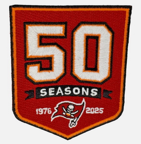 Tampa Bay Buccaneers 50TH Anniversary Patch Red Biaog